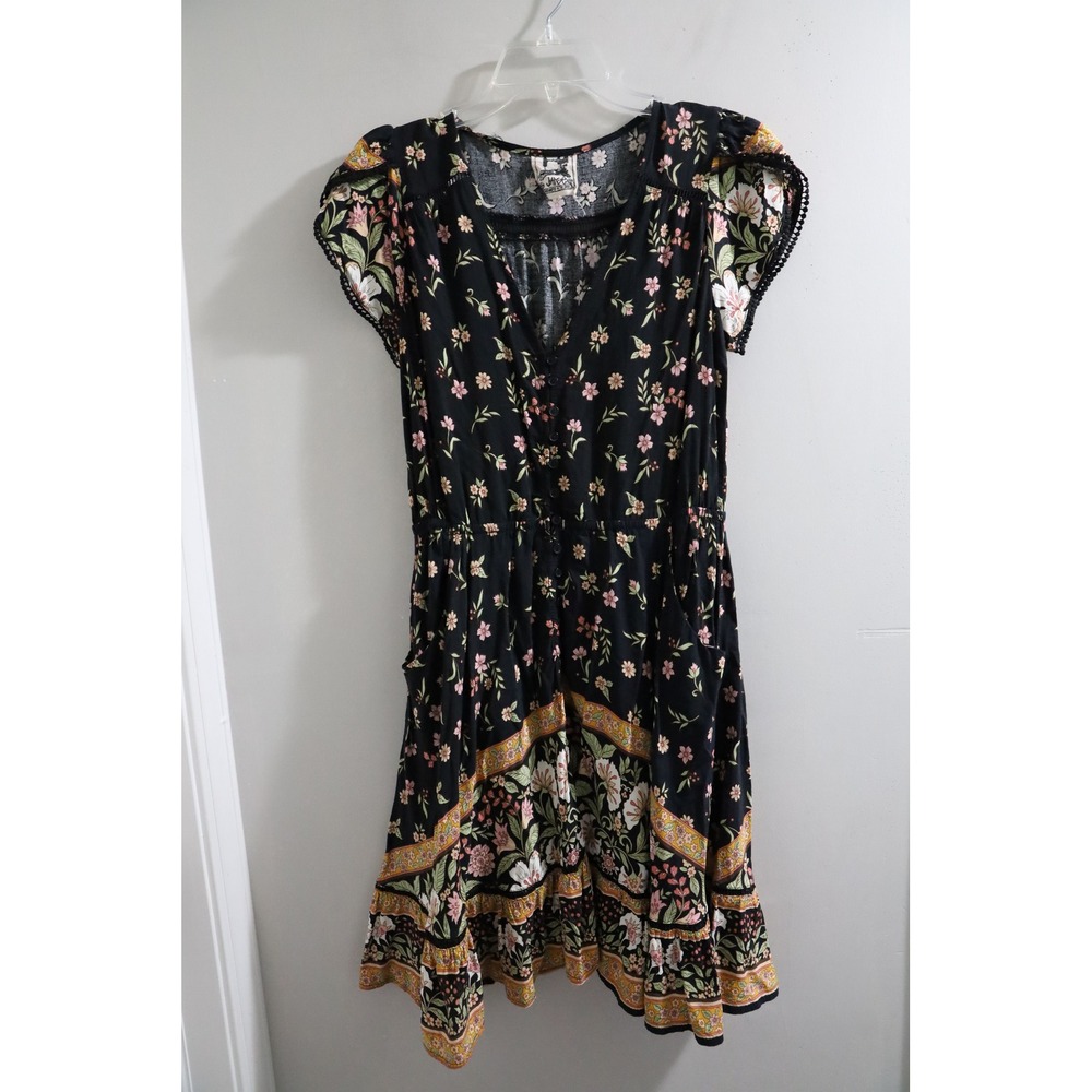 Jaase Floral Print Mini Dress‎ Janie S Short Sleeve Boho Bohemian Summer
